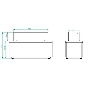 Camino a bioetanolo Arena, Caminetto ecologico, Focolare senza fumo, Riscaldatore ad etanolo, Made in Italy, 40x100 h40 cm, Nero