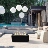 Camino a bioetanolo Arena, Caminetto ecologico, Focolare senza fumo, Riscaldatore ad etanolo, Made in Italy, 40x100 h40 cm, Nero