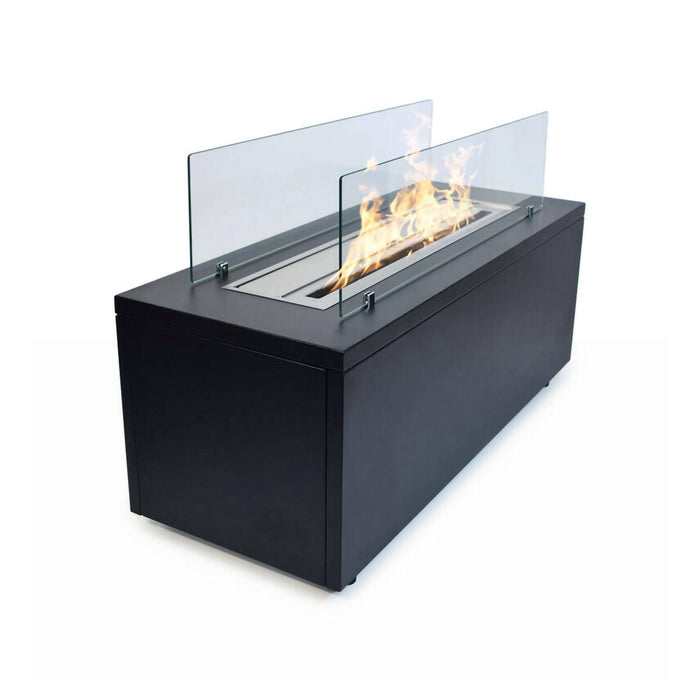 Camino a bioetanolo Arena, Caminetto ecologico, Focolare senza fumo, Riscaldatore ad etanolo, Made in Italy, 40x100 h40 cm, Nero