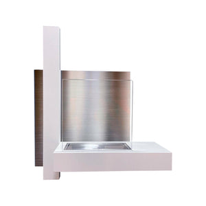 Camino a bioetanolo Bern, Caminetto ecologico, Focolare senza fumo, Riscaldatore ad etanolo, Made in Italy, 65x23 h75 cm, Bianco