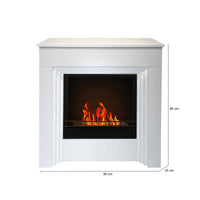 Camino a bioetanolo Kinsasa, Caminetto ecologico, Focolare senza fumo, Riscaldatore ad etanolo, Made in Italy, 96x35 h96 cm, Bianco