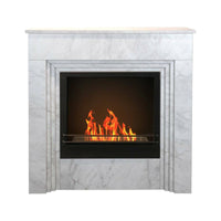 Camino a bioetanolo Kinsasa, Caminetto ecologico, Focolare senza fumo, Riscaldatore ad etanolo, Made in Italy, 96x35 h96 cm, Bianco