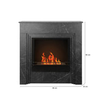 Camino a bioetanolo Kinsasa, Caminetto ecologico, Focolare senza fumo, Riscaldatore ad etanolo, Made in Italy, 96x35 h96 cm, Nero