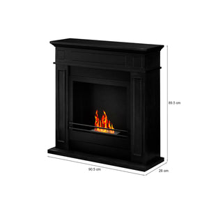 Camino a bioetanolo Ala, Caminetto ecologico, Focolare senza fumo, Riscaldatore ad etanolo, Made in Italy, 91x28 h90 cm, Nero