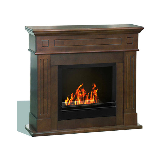 Camino a bioetanolo Aradeo, Caminetto ecologico, Focolare senza fumo, Riscaldatore ad etanolo, Made in Italy, 110x36 h100 cm, Bronzo