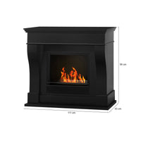 Camino a bioetanolo Alseno, Caminetto ecologico, Focolare senza fumo, Riscaldatore ad etanolo, Made in Italy, 111x43 h99 cm, Nero