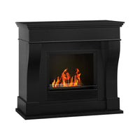 Camino a bioetanolo Alseno, Caminetto ecologico, Focolare senza fumo, Riscaldatore ad etanolo, Made in Italy, 111x43 h99 cm, Nero