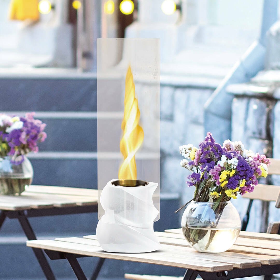 Camino a bioetanolo Conturbia, Caminetto ecologico, Focolare senza fumo, Riscaldatore ad etanolo, Made in Italy, 15x15 h47 cm, Nero