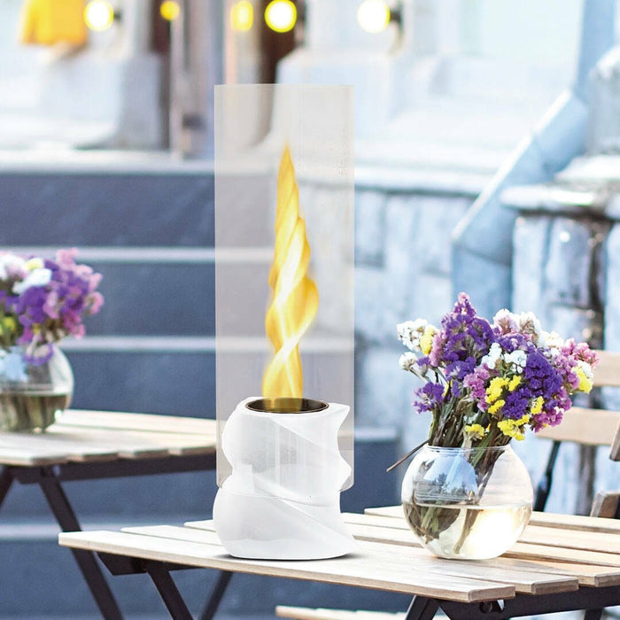 Camino a bioetanolo Conturbia, Caminetto ecologico, Focolare senza fumo, Riscaldatore ad etanolo, Made in Italy, 15x15 h47 cm, Nero