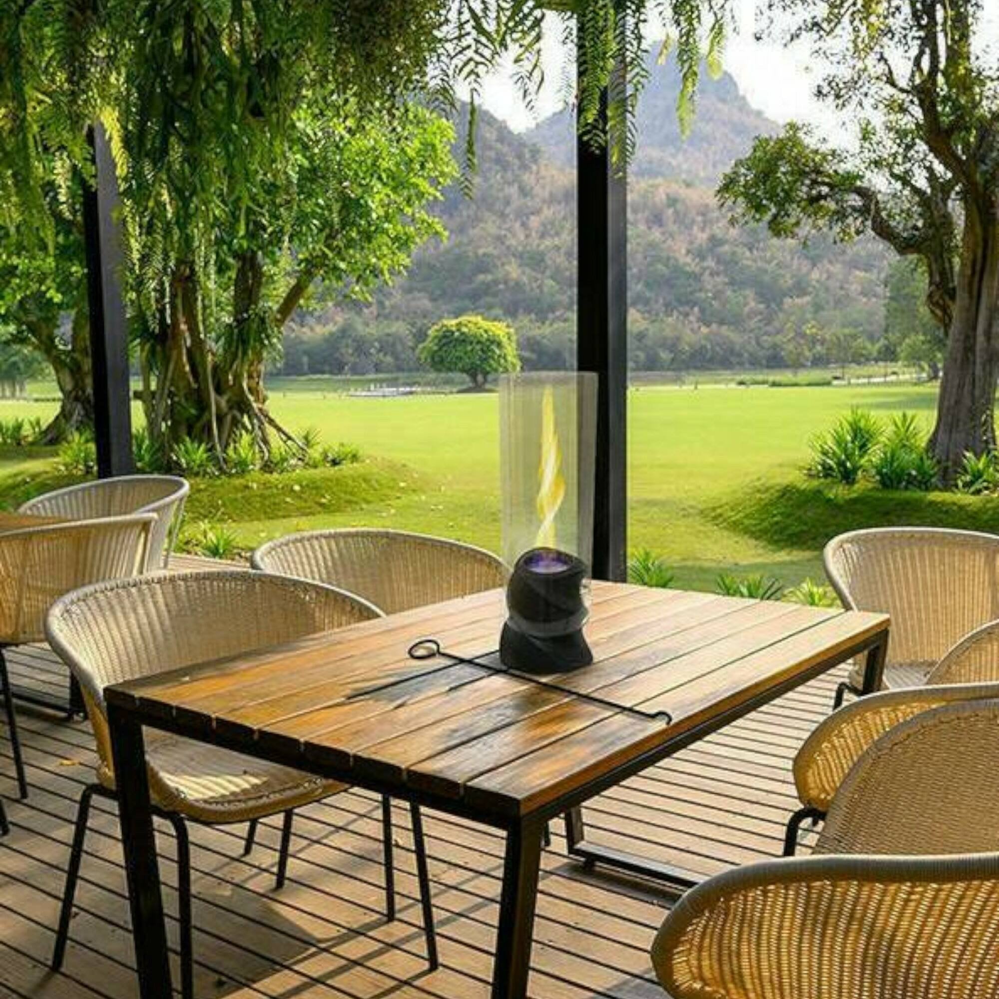 Camino a bioetanolo Conturbia, Caminetto ecologico, Focolare senza fumo, Riscaldatore ad etanolo, Made in Italy, 15x15 h47 cm, Nero