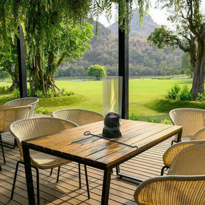 Camino a bioetanolo Conturbia, Caminetto ecologico, Focolare senza fumo, Riscaldatore ad etanolo, Made in Italy, 15x15 h47 cm, Nero