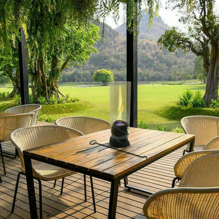 Camino a bioetanolo Conturbia, Caminetto ecologico, Focolare senza fumo, Riscaldatore ad etanolo, Made in Italy, 15x15 h47 cm, Nero