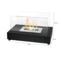 Camino a bioetanolo Ardesio, Caminetto ecologico, Focolare senza fumo, Riscaldatore ad etanolo, Made in Italy, 18x35 h21 cm, Nero