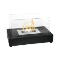 Camino a bioetanolo Ardesio, Caminetto ecologico, Focolare senza fumo, Riscaldatore ad etanolo, Made in Italy, 18x35 h21 cm, Nero