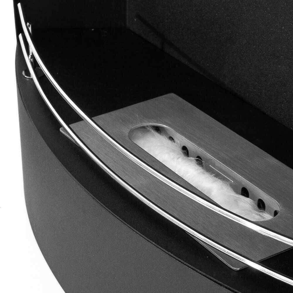 Camino a bioetanolo Alpago, Caminetto ecologico, Focolare senza fumo, Riscaldatore ad etanolo, Made in Italy, 63x16 h45 cm, Nero