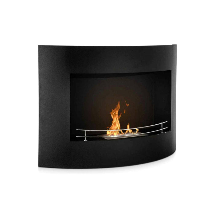 Camino a bioetanolo Alpago, Caminetto ecologico, Focolare senza fumo, Riscaldatore ad etanolo, Made in Italy, 63x16 h45 cm, Nero