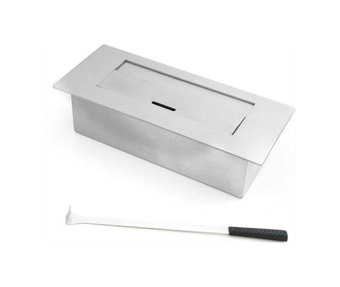 Camino a bioetanolo Adro, Caminetto ecologico, Focolare senza fumo, Riscaldatore ad etanolo, Made in Italy, 90x17 h39 cm, Nero