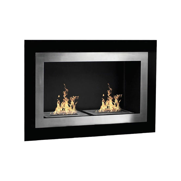 Camino a bioetanolo Adro, Caminetto ecologico, Focolare senza fumo, Riscaldatore ad etanolo, Made in Italy, 90x17 h39 cm, Nero