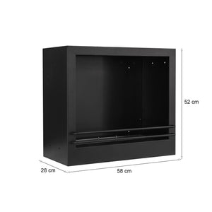 Camino a bioetanolo Teguci, Caminetto ecologico, Focolare senza fumo, Riscaldatore ad etanolo, Made in Italy, 58x28 h52 cm, Nero