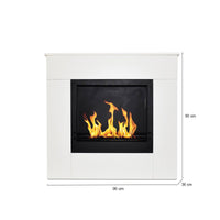 Camino a bioetanolo Amaseno, Caminetto ecologico, Focolare senza fumo, Riscaldatore ad etanolo, Made in Italy, 96x36 h90 cm, Bianco