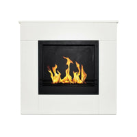 Camino a bioetanolo Amaseno, Caminetto ecologico, Focolare senza fumo, Riscaldatore ad etanolo, Made in Italy, 96x36 h90 cm, Bianco