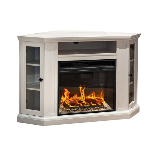 Camino elettrico Alonte, Stufa elettrica, Focolare elettrico a parete, Caminetto moderno, Made in Italy, 126x78 h81 cm, Bianco