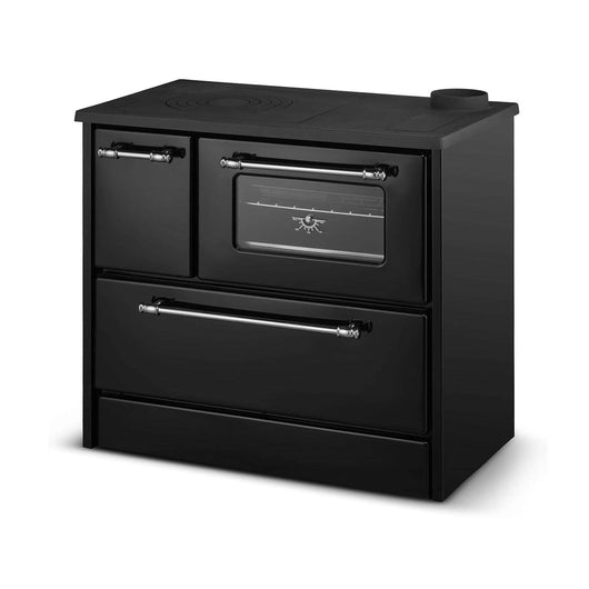 Cucina a legna Andalo, Fornello a legna, Stufa da cucina tradizionale, Cucina vintage, Made in Italy, 87x51 h79 cm, Nero