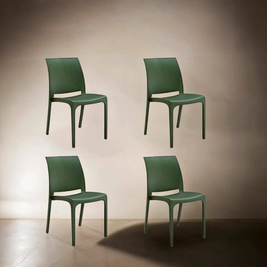 Sedia da esterno Dusanbe, Seggiola da giardino, Seduta outdoor multiuso, Panchina da giardino, Made in Italy, 54x46 h80 cm, Verde