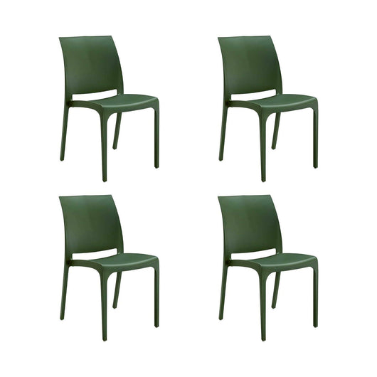 Sedia da esterno Dusanbe, Seggiola da giardino, Seduta outdoor multiuso, Panchina da giardino, Made in Italy, 54x46 h80 cm, Verde