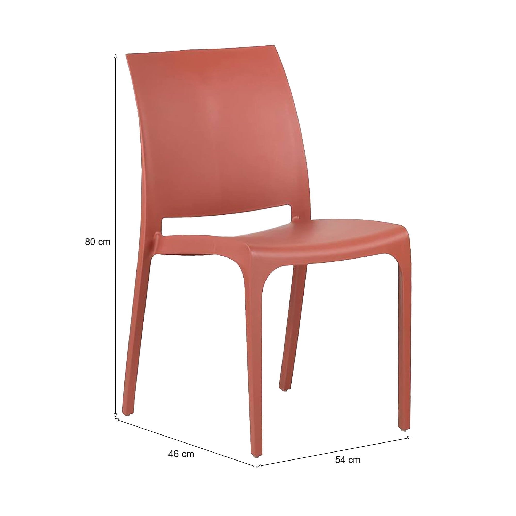 Sedia da esterno Dusanbe, Seggiola da giardino, Seduta outdoor multiuso, Panchina da giardino, Made in Italy, 54x46 h80 cm, Rosa