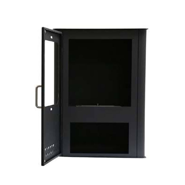 Stufa a bioetanolo Altidona, Camino a bioetanolo, Stufa ecologica, Riscaldatore senza canna fumaria, Made in Italy, 50x30 h68 cm, Grigio