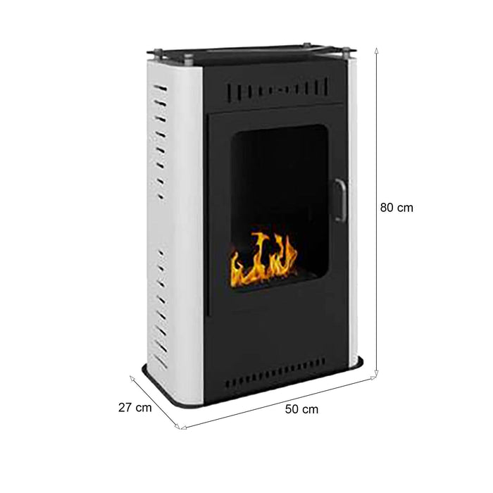 Stufa a bioetanolo Appiano, Camino a bioetanolo, Stufa ecologica, Riscaldatore senza canna fumaria, Made in Italy, 50x27 h80 cm, Bianco e Nero