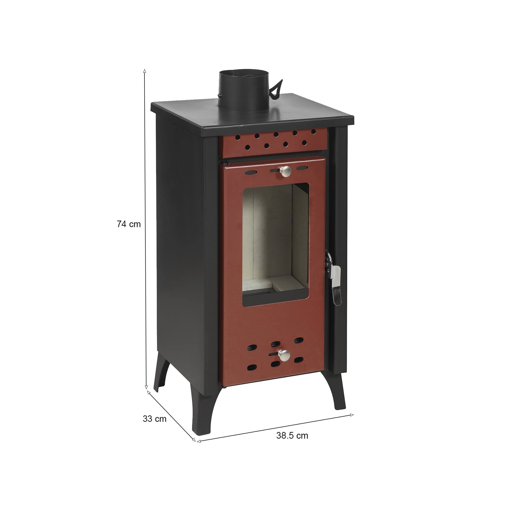 Stufa a legna Aquino, Caminetto a legna, Focolare a legna, Stufa rustica, Made in Italy, 39x33 h74 cm, Beige