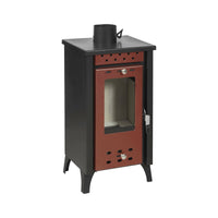 Stufa a legna Aquino, Caminetto a legna, Focolare a legna, Stufa rustica, Made in Italy, 39x33 h74 cm, Beige