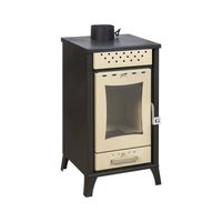 Stufa a legna Agropoli, Caminetto a legna, Focolare a legna, Stufa rustica, Made in Italy, 49x46 h91 cm, Beige