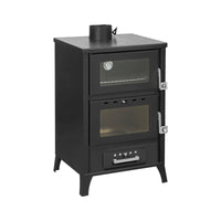 Stufa a legna Catena, Caminetto a legna, Focolare a legna, Stufa rustica, Made in Italy, 59x51 h92 cm, Nero