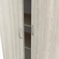 Armadio multiuso 2 ante Zadok, Mobile multifunzionale, Mobiletto scarpiera, Guardaroba porta scarpe, 80x41 h170 cm, Rovere