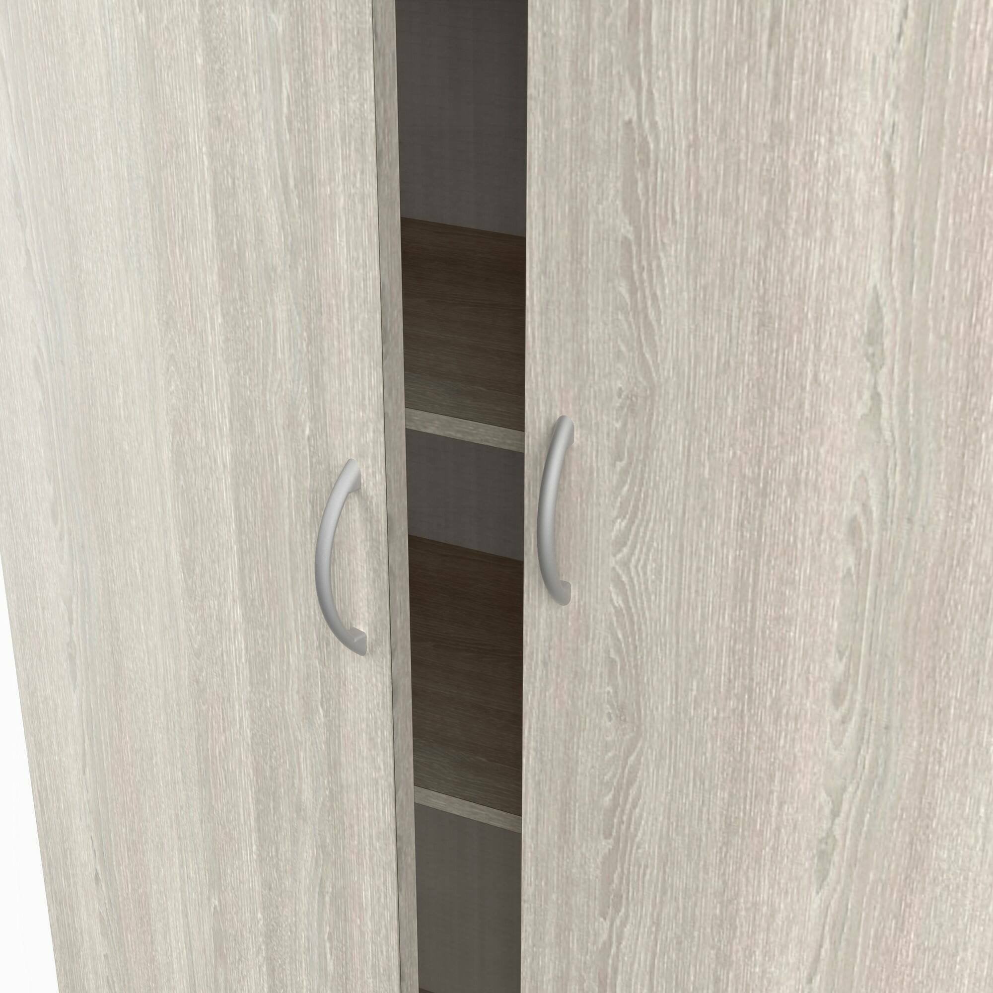 Armadio multiuso 2 ante Zadok, Mobile multifunzionale, Mobiletto scarpiera, Guardaroba porta scarpe, 80x41 h170 cm, Rovere