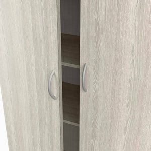 Armadio multiuso 2 ante Zadok, Mobile multifunzionale, Mobiletto scarpiera, Guardaroba porta scarpe, 80x41 h170 cm, Rovere