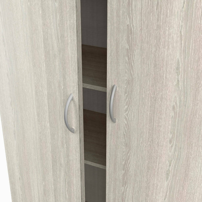 Armadio multiuso 2 ante Zadok, Mobile multifunzionale, Mobiletto scarpiera, Guardaroba porta scarpe, 80x41 h170 cm, Rovere