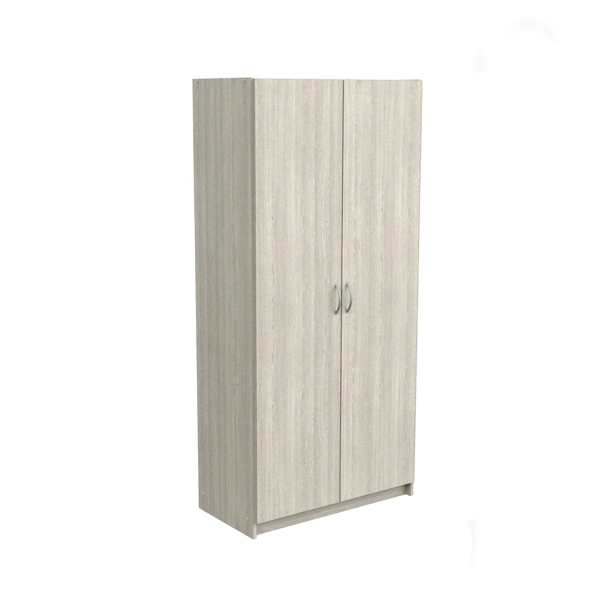 Armadio multiuso 2 ante Zadok, Mobile multifunzionale, Mobiletto scarpiera, Guardaroba porta scarpe, 80x41 h170 cm, Rovere