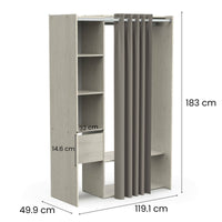 Guardaroba grande Elettori, Mobile camera da letto, Cabina armadio portabiti, Armadio appendiabiti, 119x50 h183 cm, Rovere