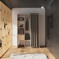 Guardaroba grande Elettori, Mobile camera da letto, Cabina armadio portabiti, Armadio appendiabiti, 119x50 h183 cm, Rovere