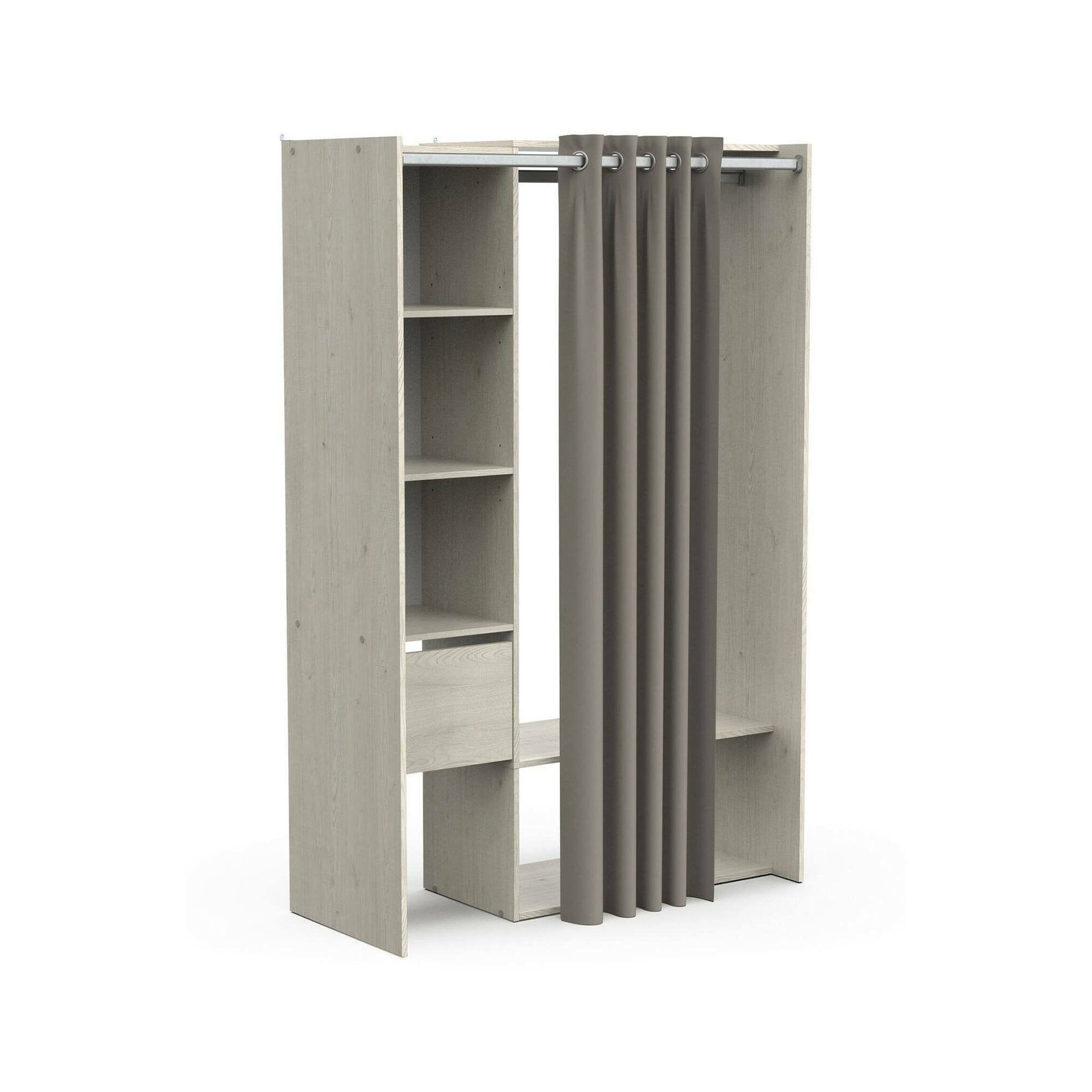 Guardaroba grande Elettori, Mobile camera da letto, Cabina armadio portabiti, Armadio appendiabiti, 119x50 h183 cm, Rovere