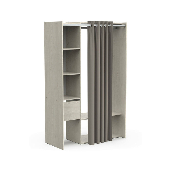 Guardaroba grande Elettori, Mobile camera da letto, Cabina armadio portabiti, Armadio appendiabiti, 119x50 h183 cm, Rovere