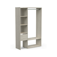 Guardaroba grande Tsuruhime, Mobile camera da letto, Cabina armadio portabiti, Armadio appendiabiti, 119x40 h183 cm, Rovere