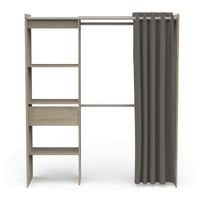 Guardaroba grande Serpentina, Mobile camera da letto, Cabina armadio portabiti, Armadio appendiabiti, 167x50 h192 cm, Rovere e Bianco opaco