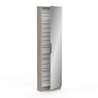 Scarpiera Baucina, Mobile portascarpe, Armadio da ingresso multiuso, Mobiletto per calzature, 50x20 h181 cm, Rovere