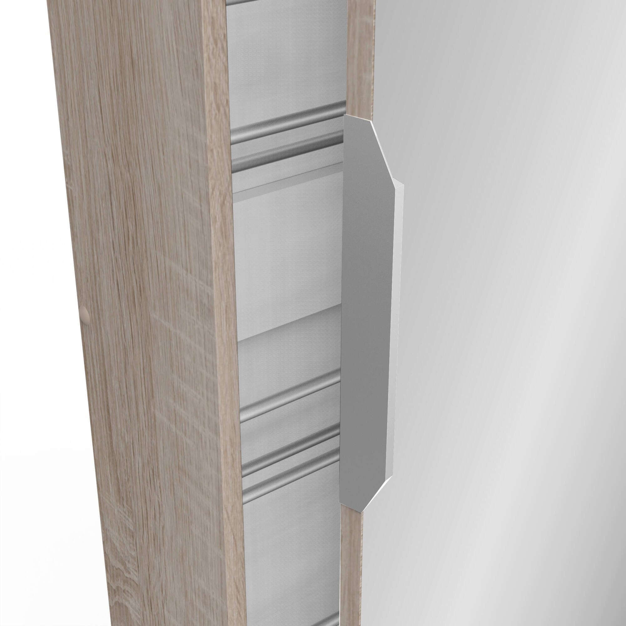 Scarpiera Baucina, Mobile portascarpe, Armadio da ingresso multiuso, Mobiletto per calzature, 50x20 h181 cm, Rovere