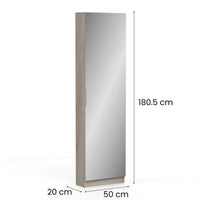 Scarpiera Baucina, Mobile portascarpe, Armadio da ingresso multiuso, Mobiletto per calzature, 50x20 h181 cm, Rovere